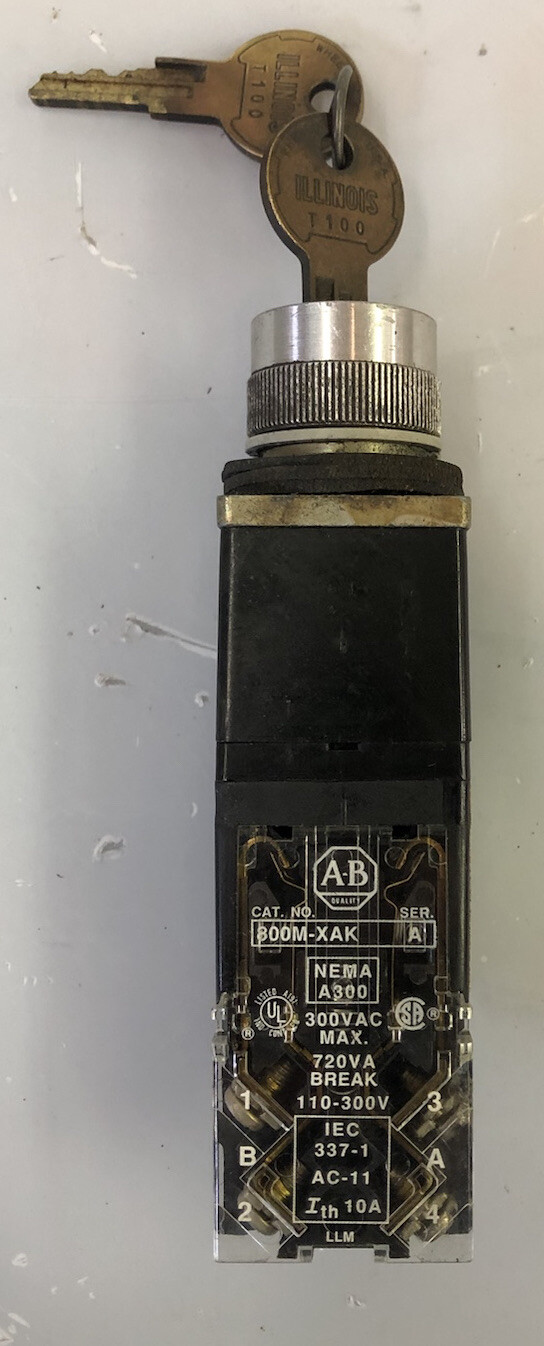 Allen Bradley 800MR-H48B Key Selector Switch 800MRH48B