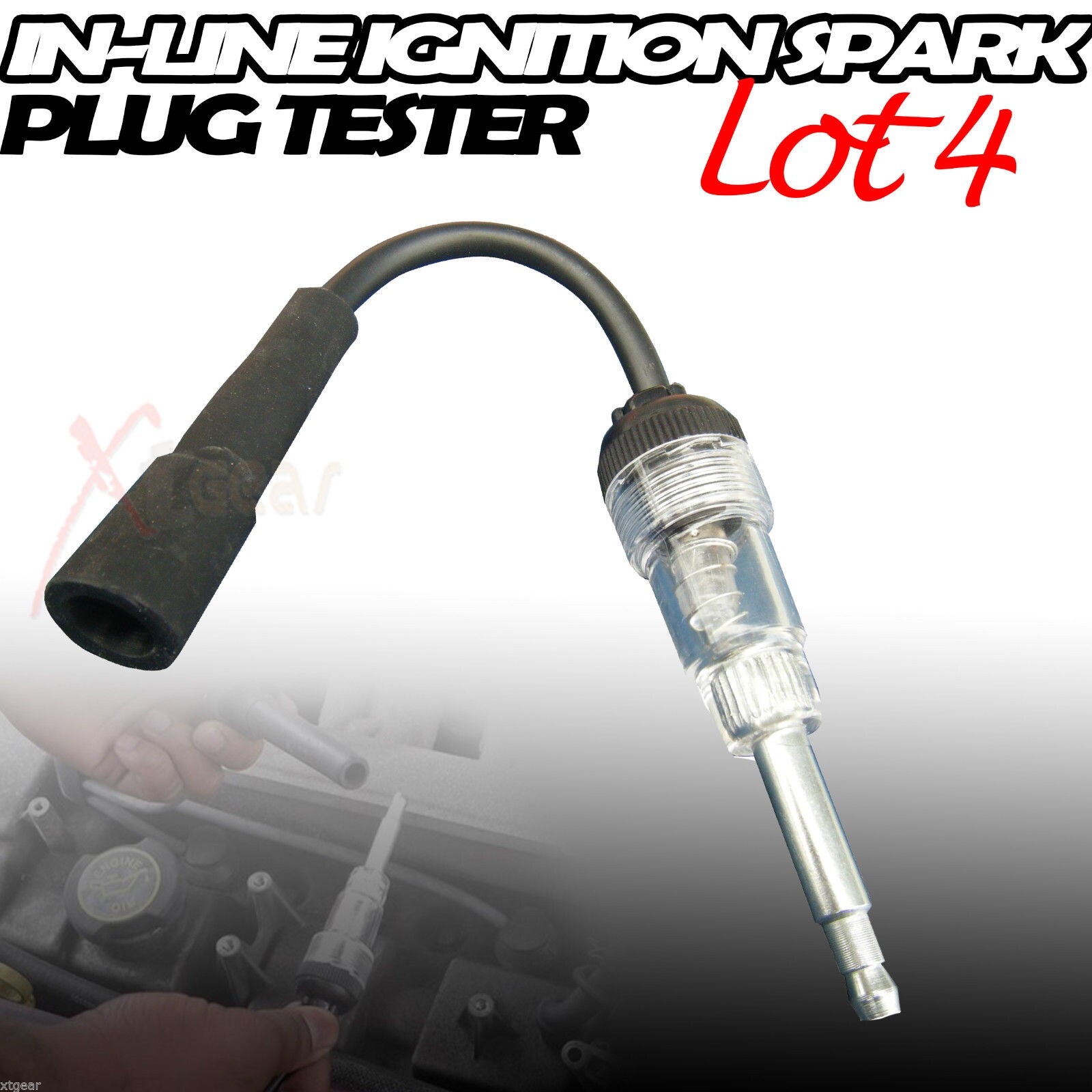 LOT OF 4 IGNITION IN-LINE SPARK TESTER PLUG DIAGNOSE CHECKER TESTER SPARK PLUG