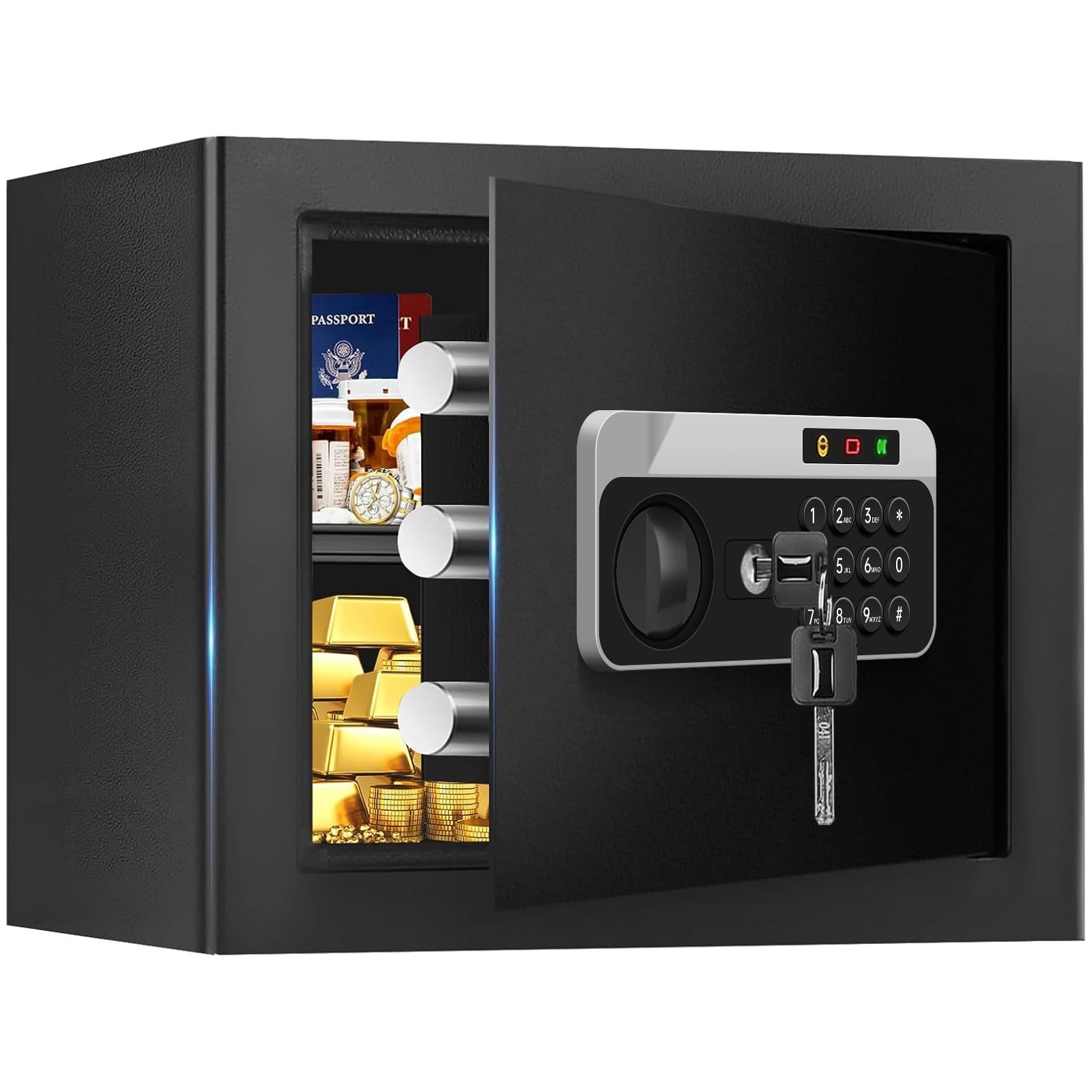 1.3 Cuft Safe Box Fireproof Waterproof, Digital Security Cuft, Black