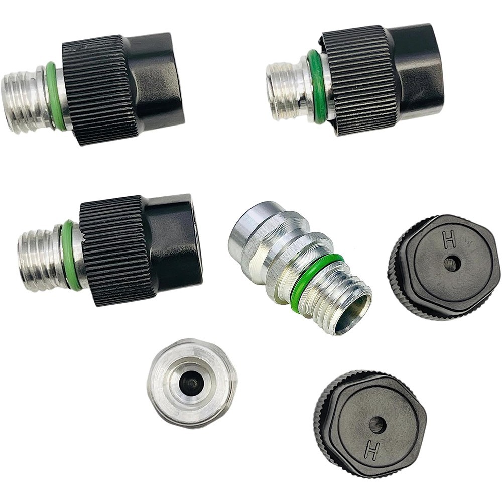 Cap & Valve AC R12 R134a Teflon Seal Refrigera Air Conditioning Valve Core Kit #