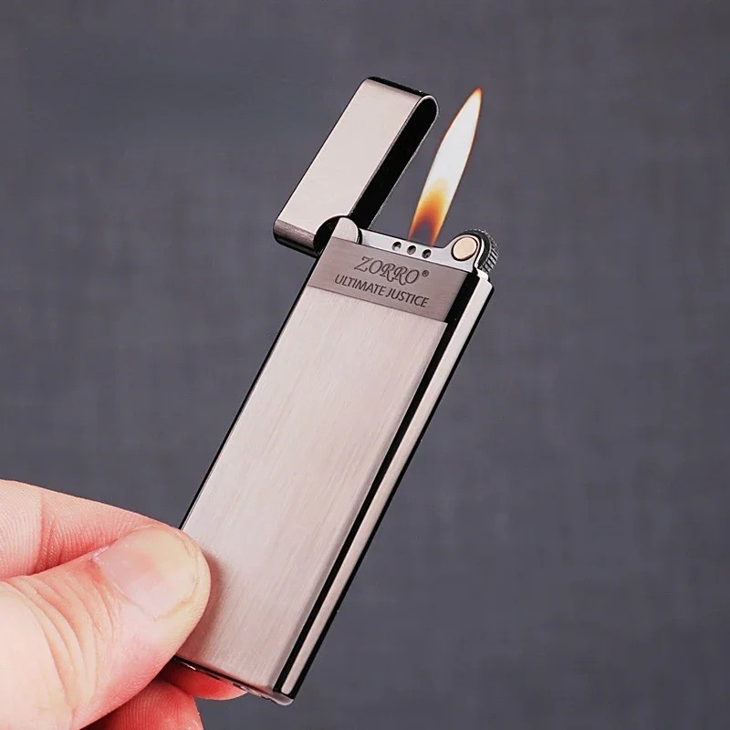 ZORRO 636 Ultra Thin Metal Butane Lighter Windproof Grinding Wheel Lighter