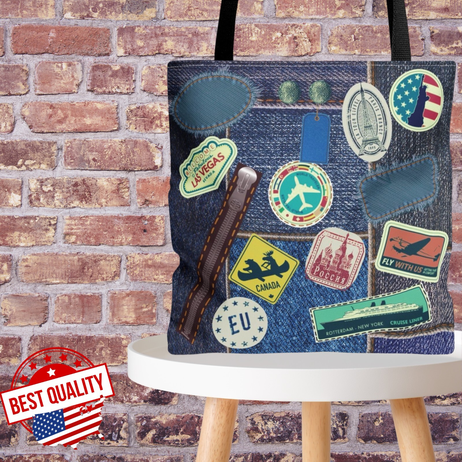Women's Vintage Retro Travel Bag, Art Tote Bag All Over Print Gift for Her, Mom