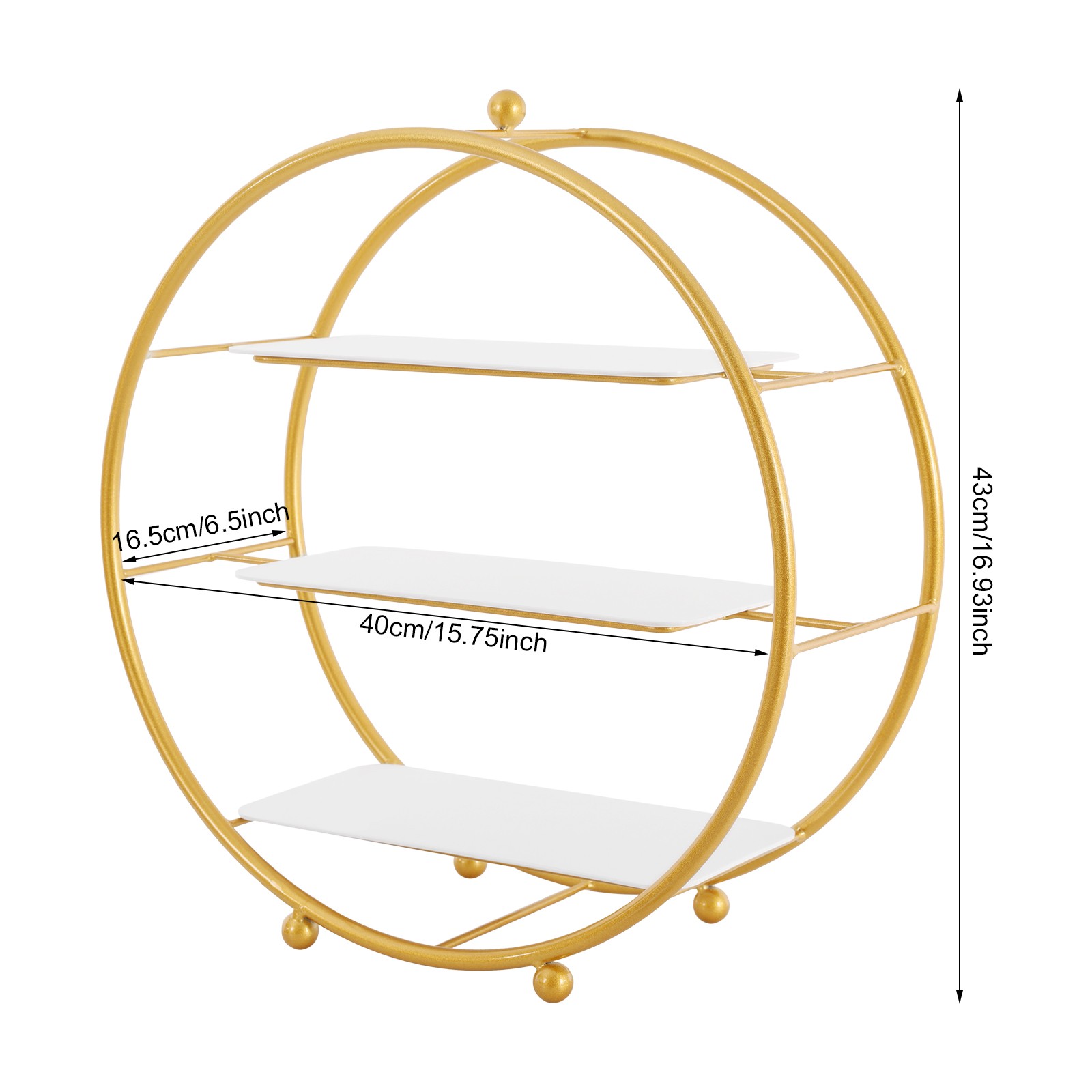 2 Pcs 3 Tier Gold Metal Tiered Cupcake Stand Circle Cupcake Holder Stand