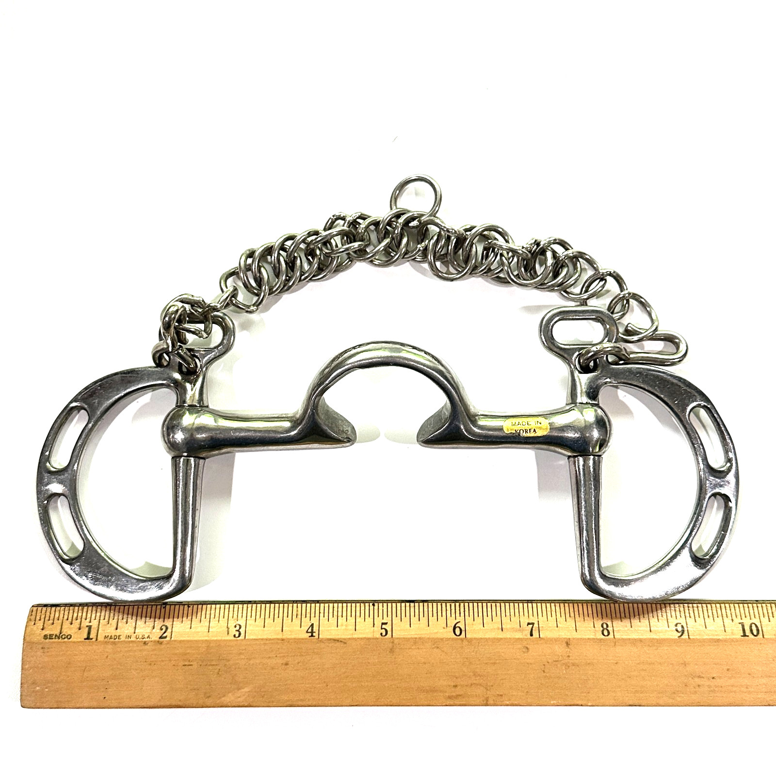 Kimberwick 5" Sugunda Dee Ring Horse Bit with Port & Chain Vintage Korea