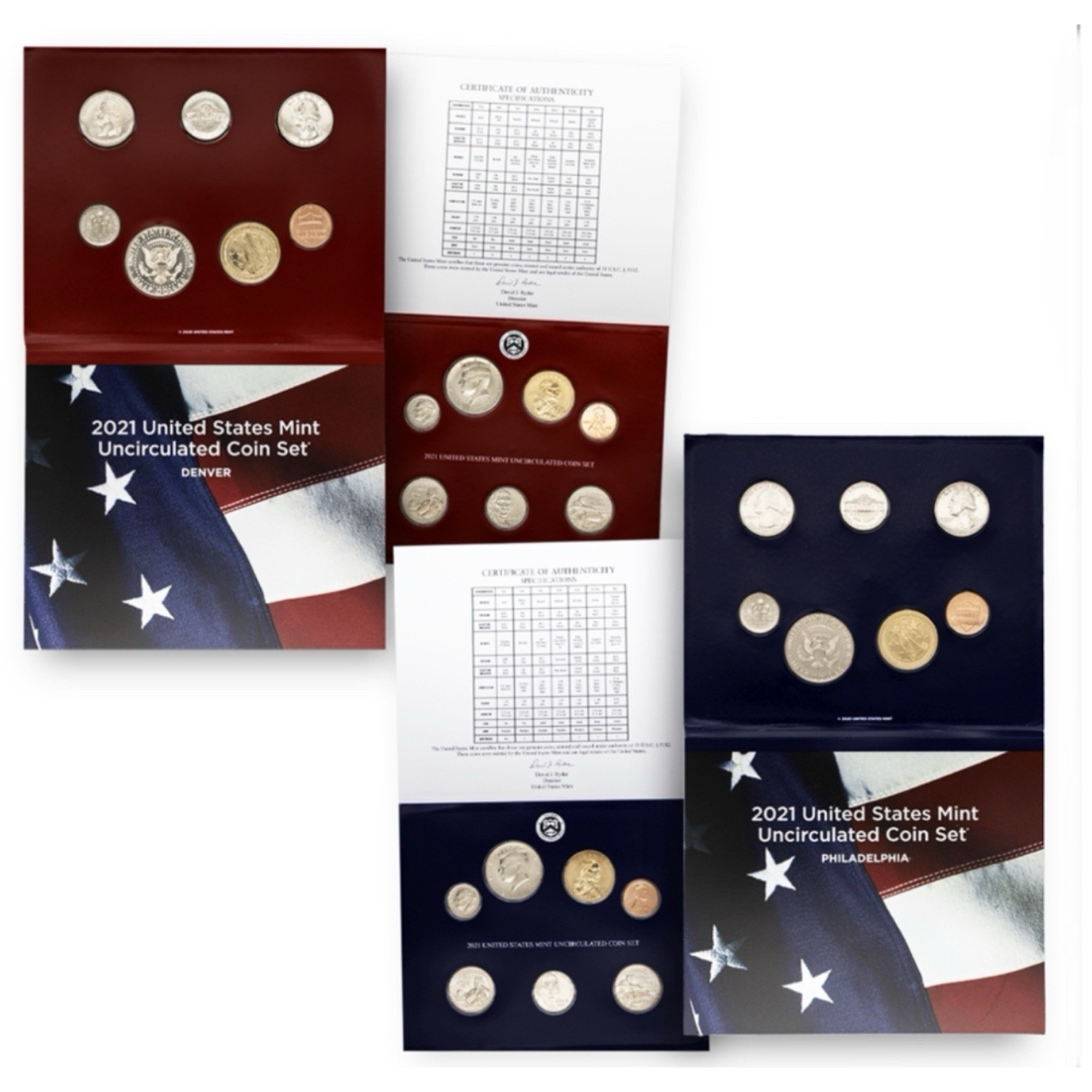 United States Mint Uncirculated Coin Set 2021 Complete 14 Coin Set BU OGP