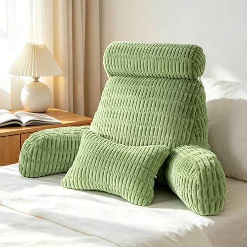 Reading Pillow for Bed, Back Rest Bed Pillow for Sitting Standard(18inch) Green