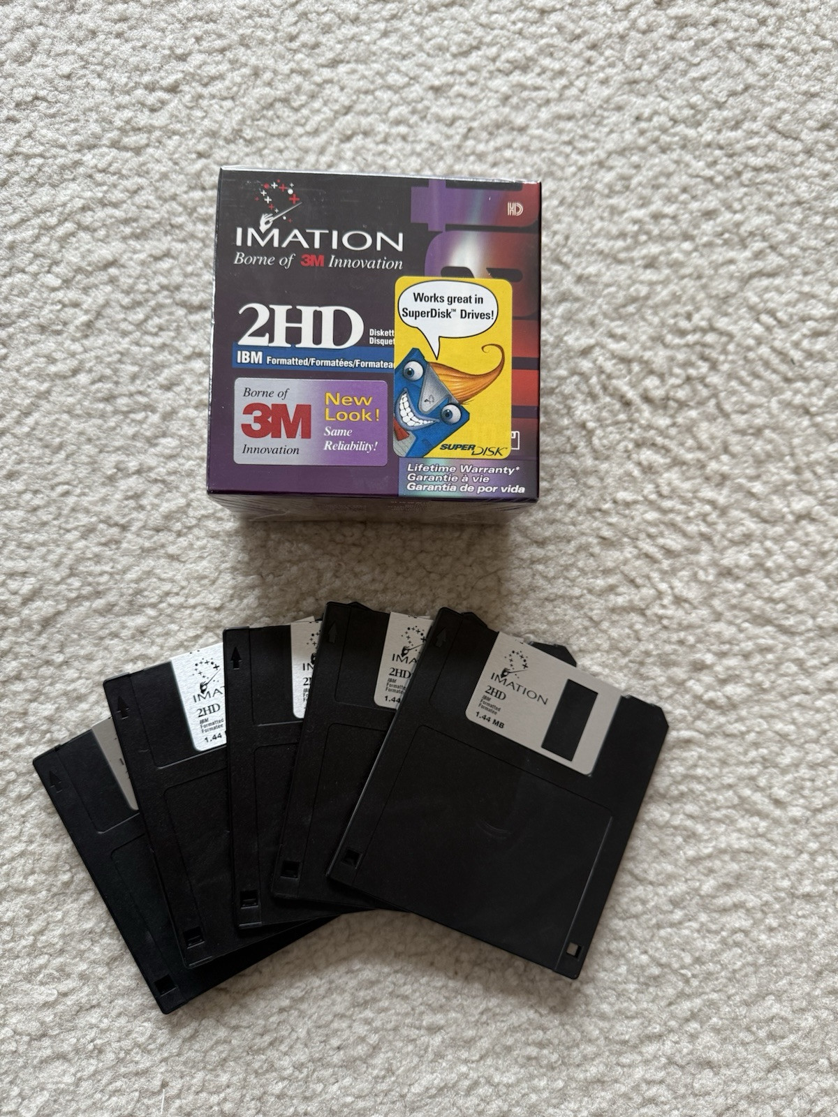 FLOPPY DISKS Imation 3M 2HD IBM 10 Pack (BRAND NEW) Factory Sealed RARE +5 bonus