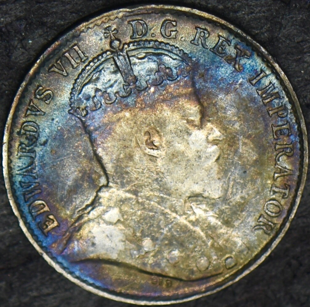 1906 Canada Silver 5 Cents - Toned - ✪COINGIANTS✪