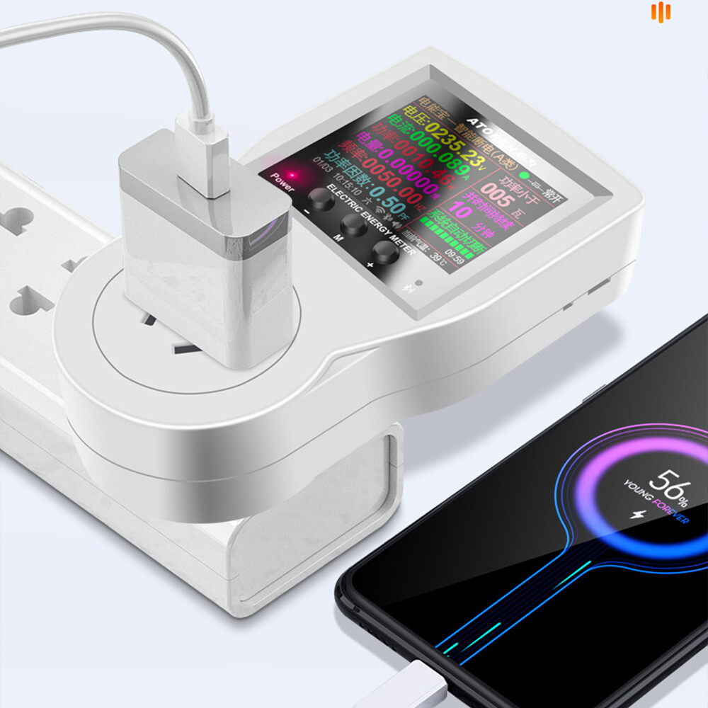For Tuya LCD Digital WIFI Timer Smart Metering Socket Power Statistics Switch