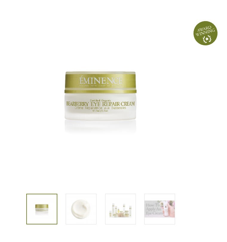 Eminence Organic Skin Care Bearberry Eye Repair Cream 0.5 oz Ultra Hydrating