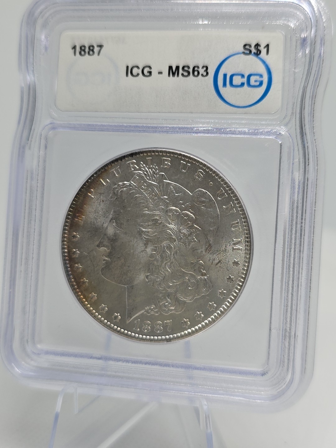 1887 Morgan Silver Dollar MS63 ICG NICE TONING