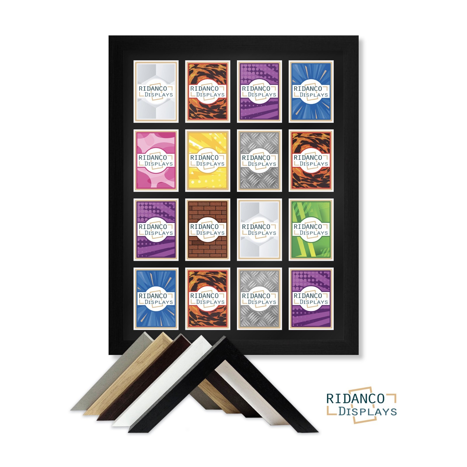Handmade 16 Cards Frame for Raw TCG, Pokemon, MTG, Sports Display Holder, Wood