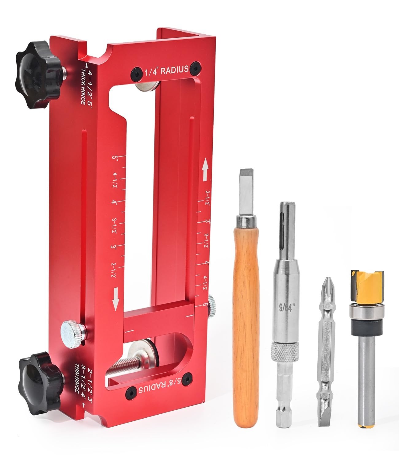 Door Hinge Jig, Aluminum Alloy Adjustable Door Hinge Router Template Fits Doo...