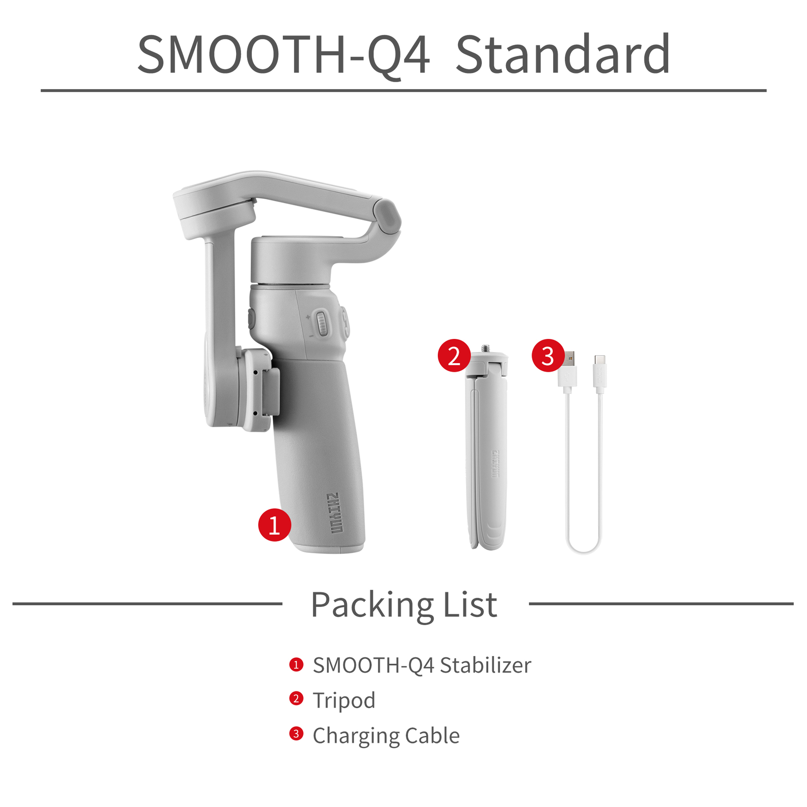 Zhiyun Smooth Q4 Gimbal 3-Axis Portable Foldable for Android iPhone Stabilizer