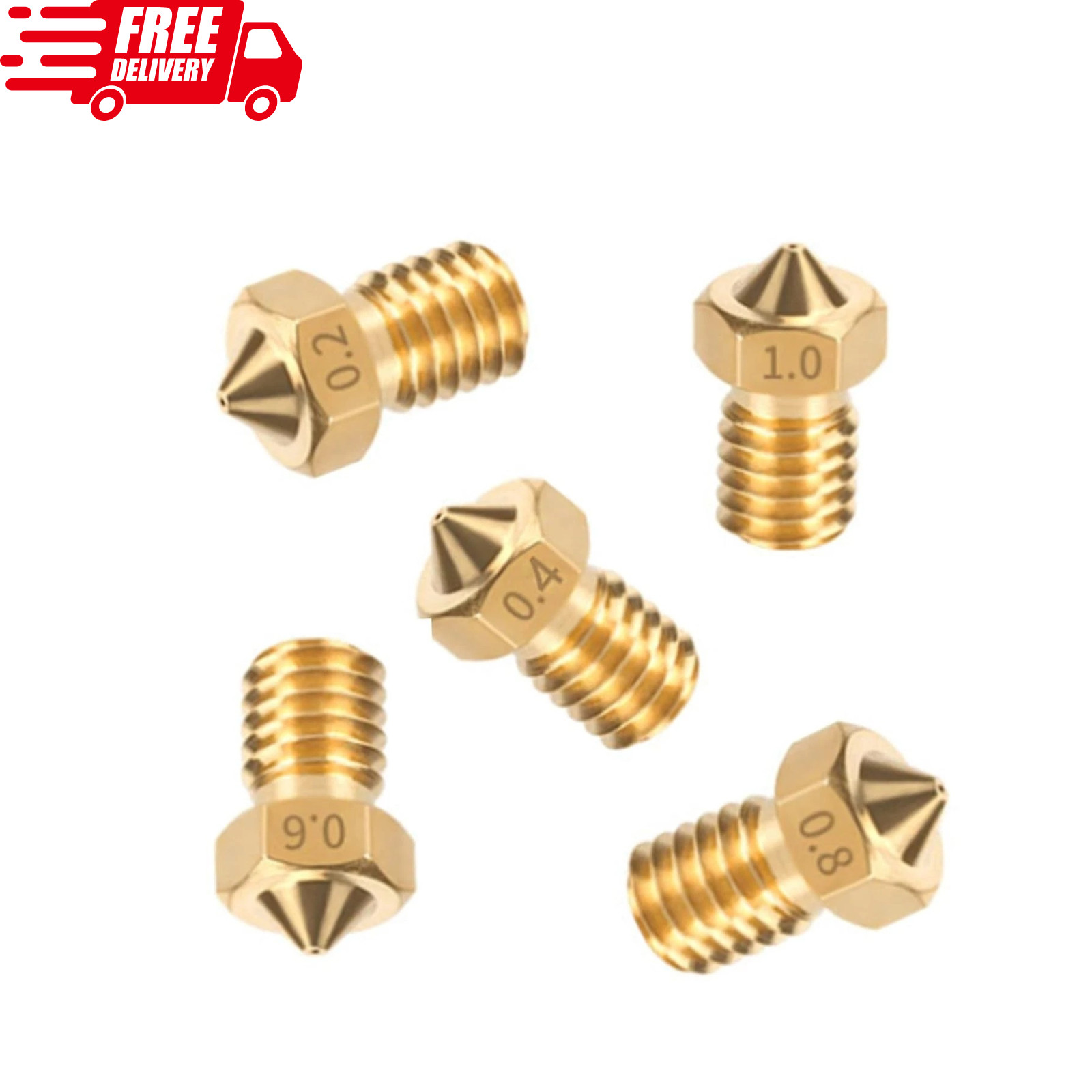 15PCS Brass Nozzles Kit for Anycubic – 0.2–1.0mm 3D Printer Nozzles Set