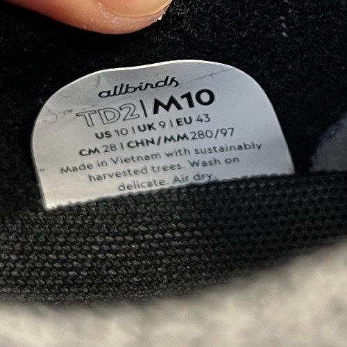 Allbirds Tree Dasher 2 Mens Size 10 Blizzard White Black Running Shoes Sneakers