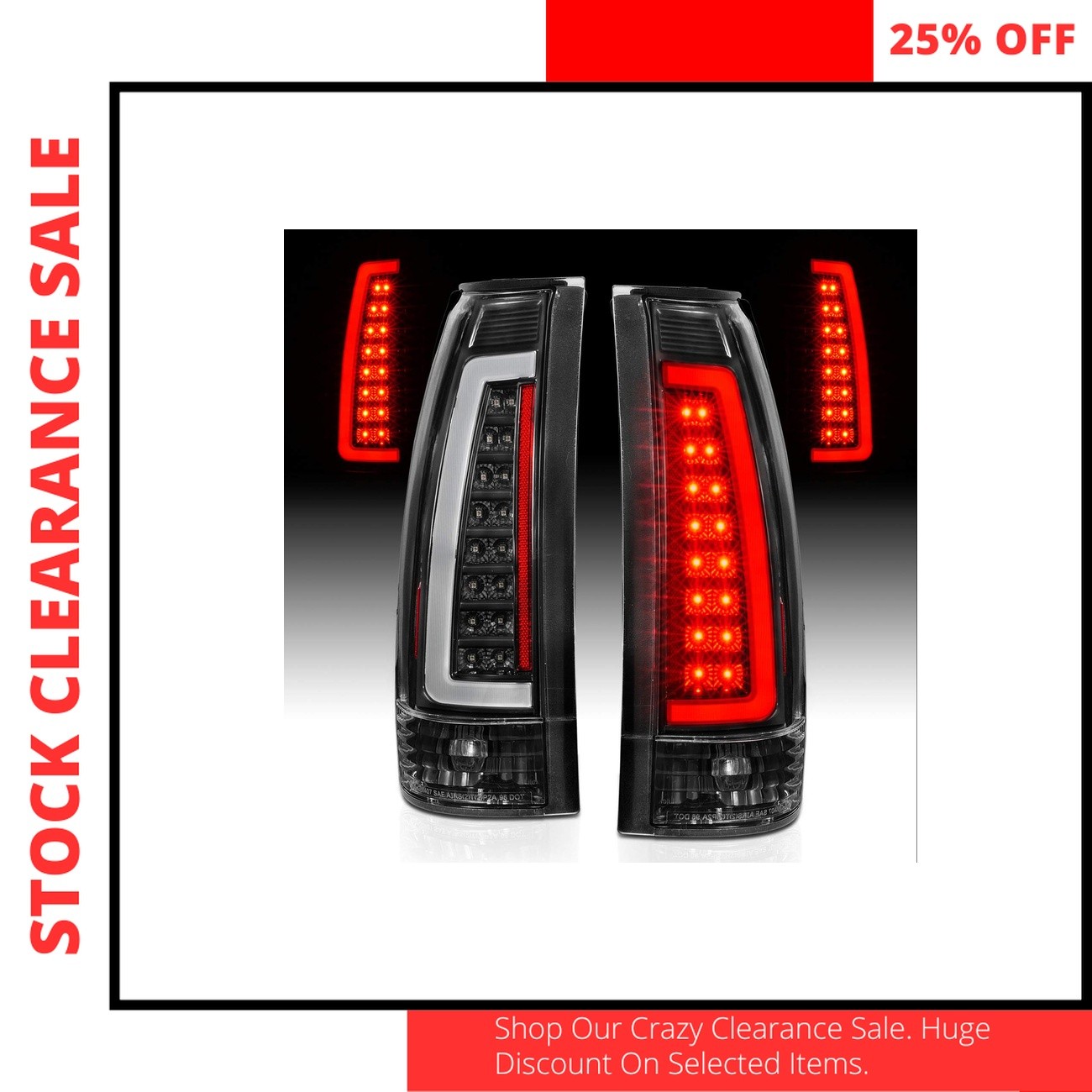 Chevy Silverado 88-99 LED Tube Tail Lights Matte Black
