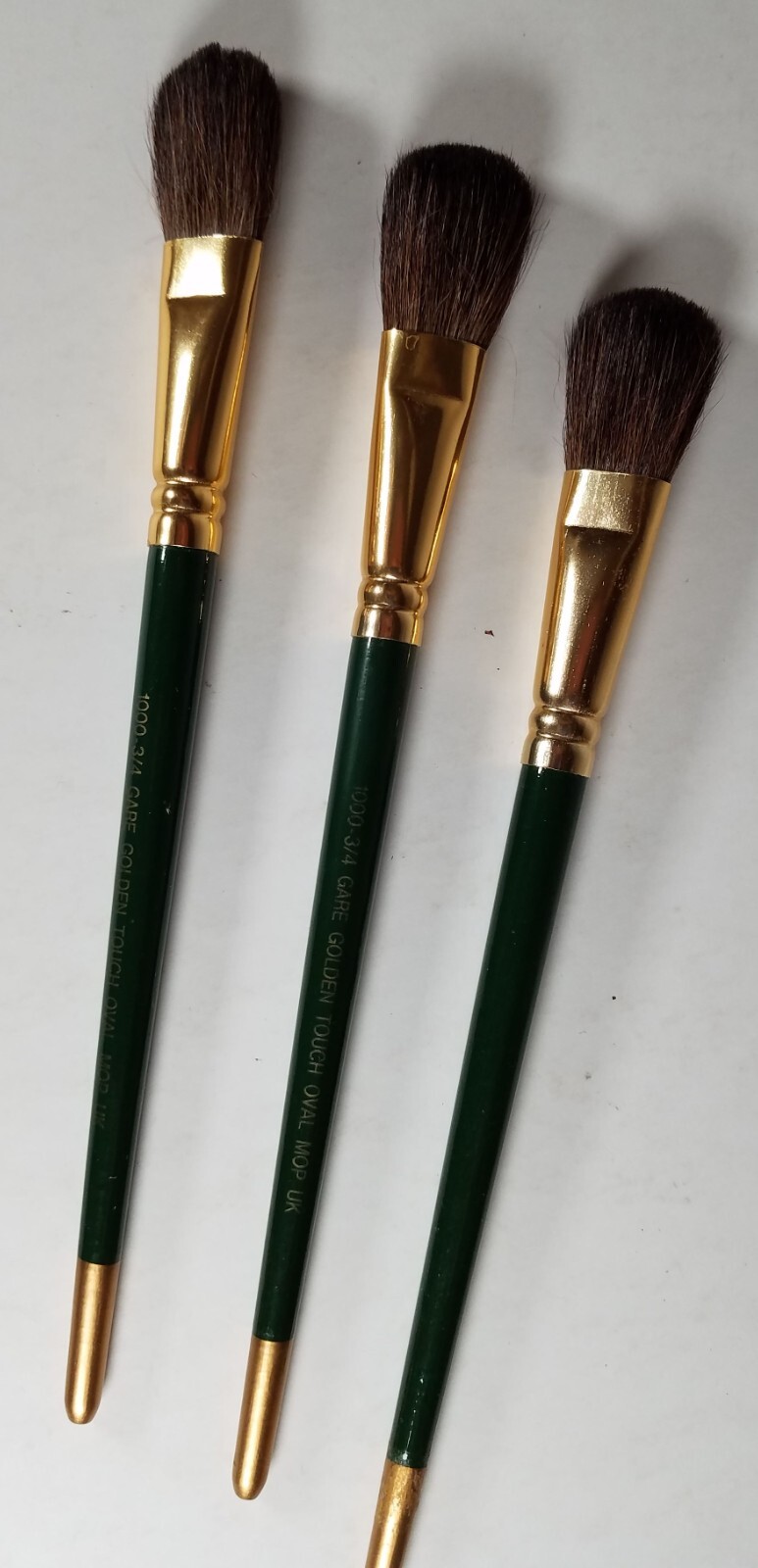 GARE Golden Touch 1000-3/4 Artist Brush, 3/4" Oval Mop, all media, UK, pkg of 3