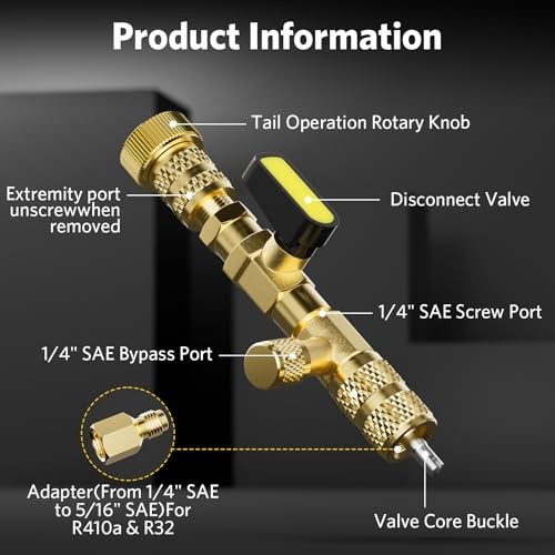 Valve Core Remover Installer Tool with 1 Valve Core Remover + 21 Accessories