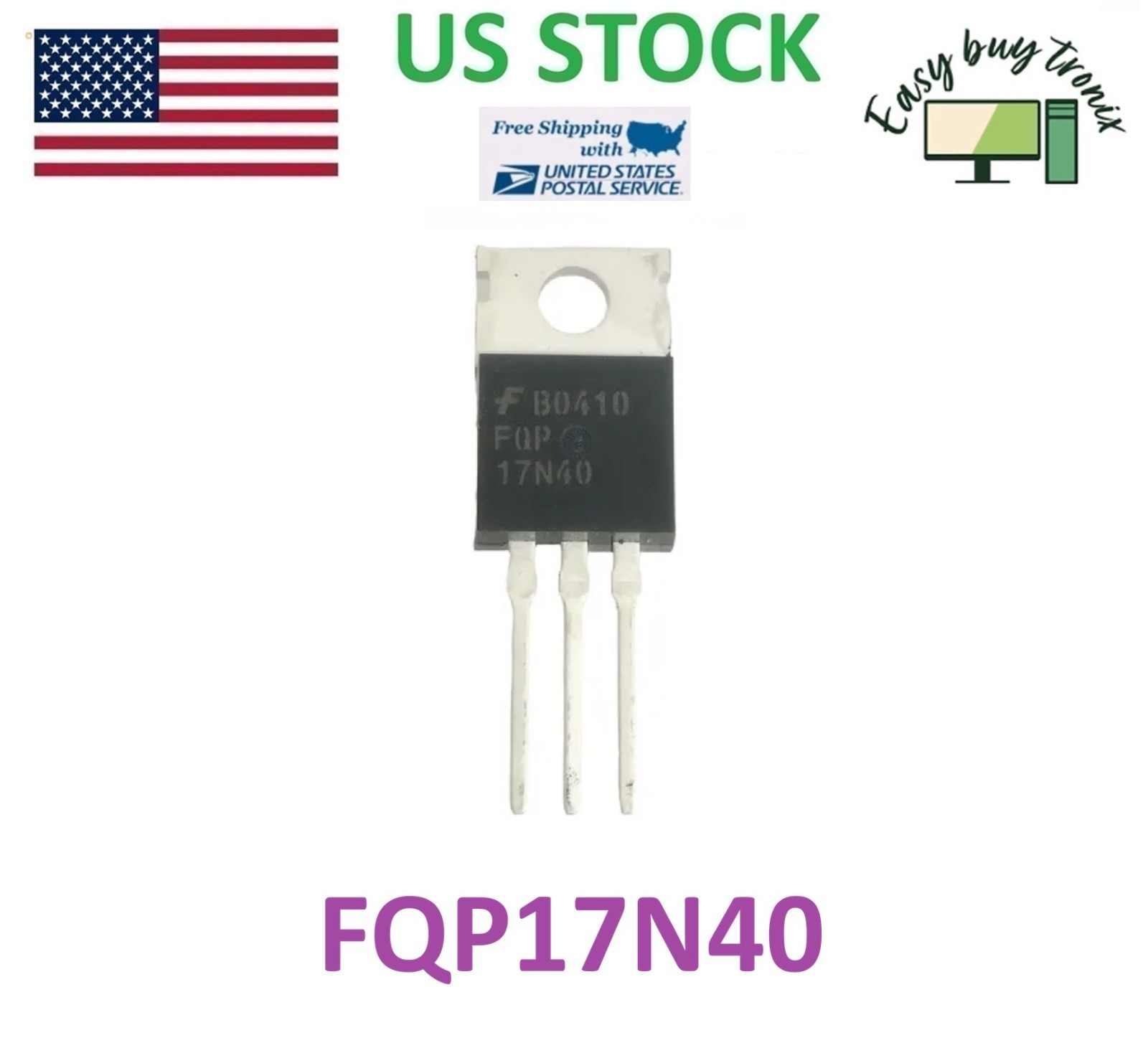 2Pcs FQP17N40 17N40 Original NEW Fairchild MOSFET