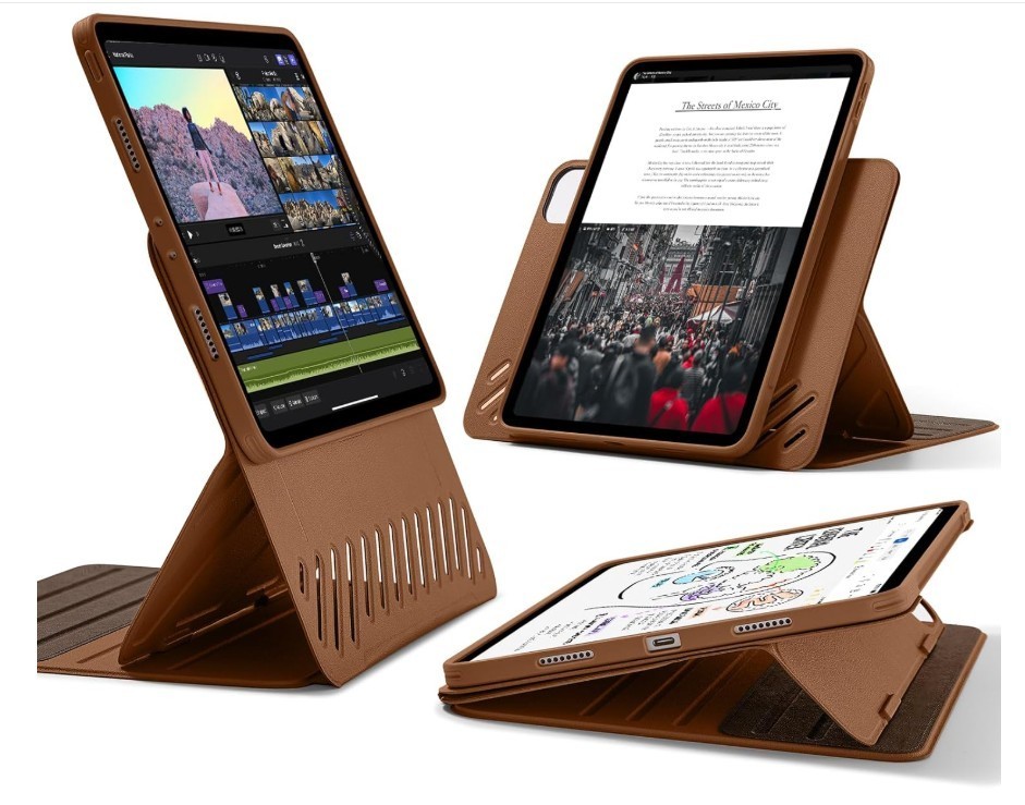 Magnetic Case & Stand for iPad Pro 12.9 | 6th/5th Generation | 2022/2021 | Brown