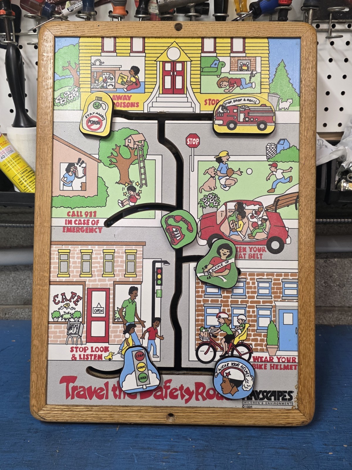 1994 Vintage Playscapes Wall Toy Travel The Safety Road For Dr Dentist Office