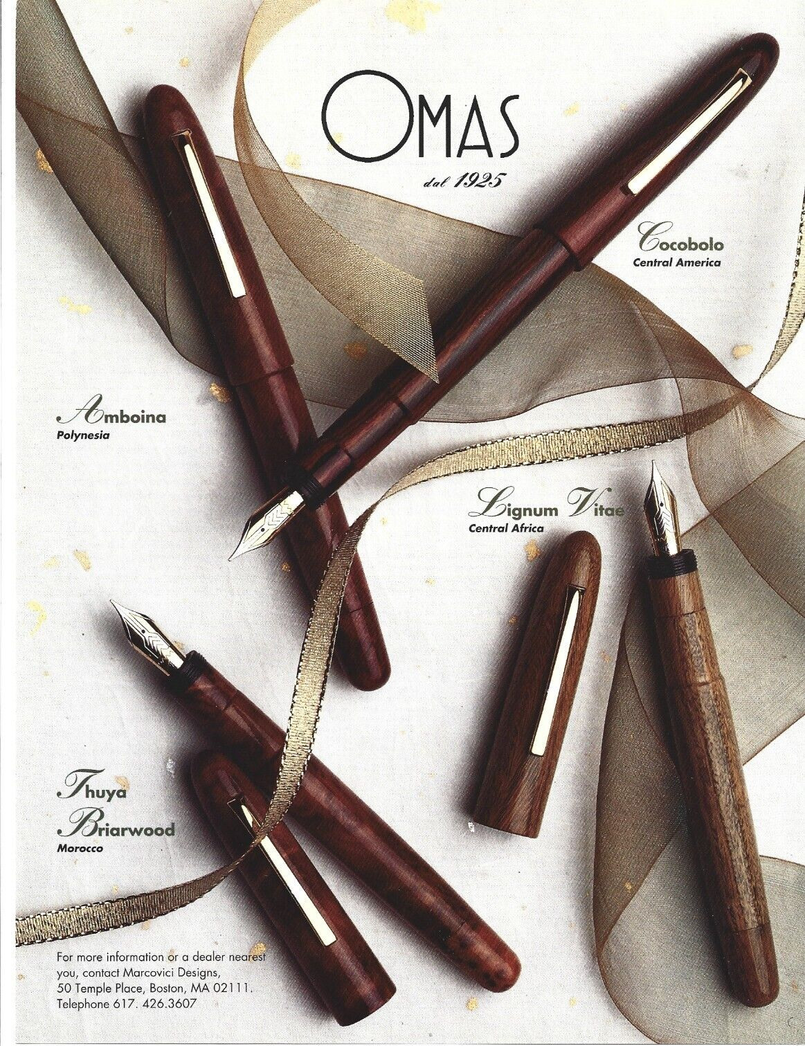 Omas Precious Wood Pen Collection Print Ad