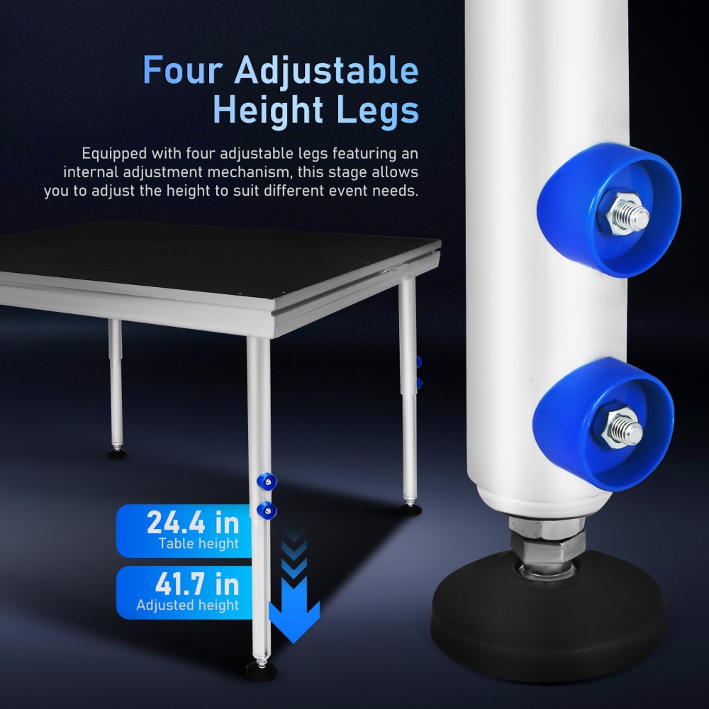 4FTX4FT Portable Riser Stage Kit System w/ 24"-40" Adjustable Height for School