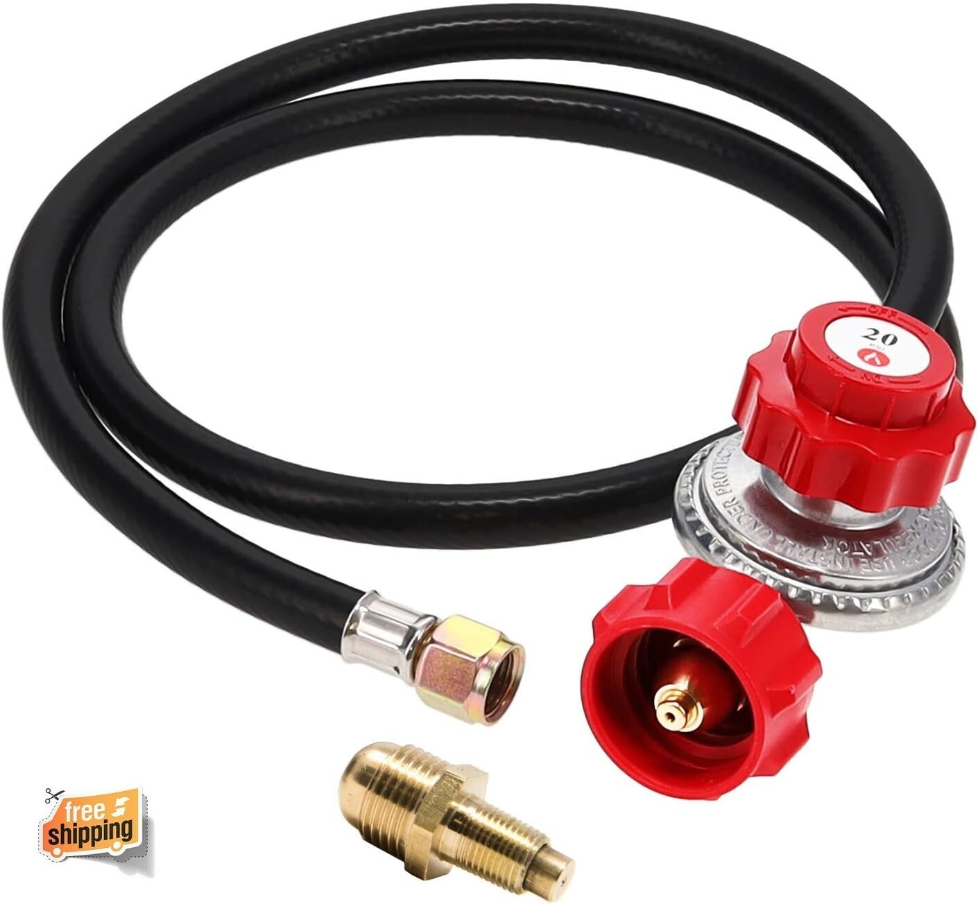 Regulador De Gas Propano 3/8 4 Pies y Manguera 0 a 20 PSI Ajustable Para Estufa