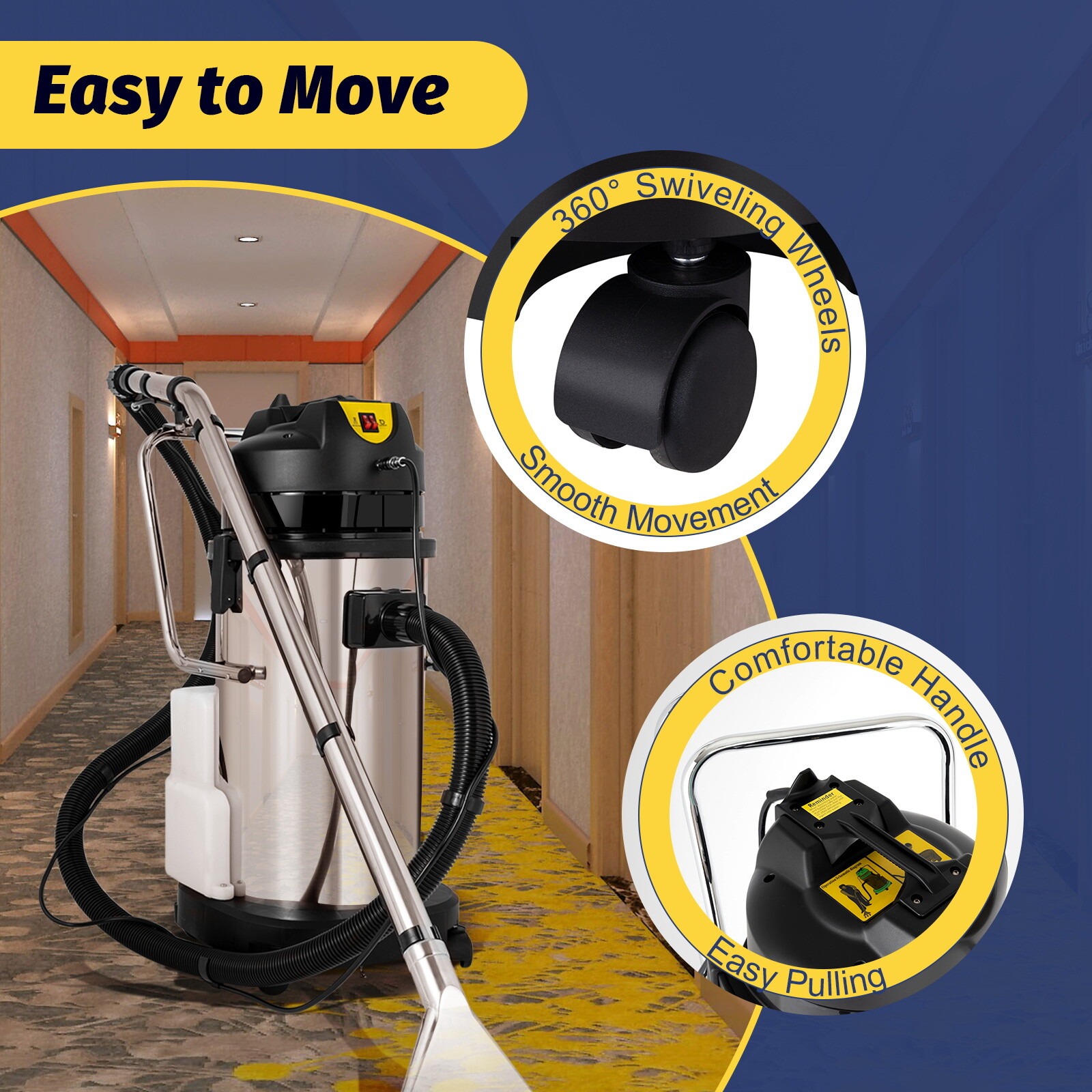 40L 3in1 Commercial Carpet Cleaning Machine, Vacuum Cleaner Extractor