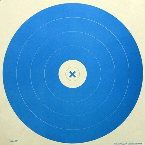G66 [AY66] - Indoor Archery Target, Blue, 40cm rings, 17" x 17" (50 pack)