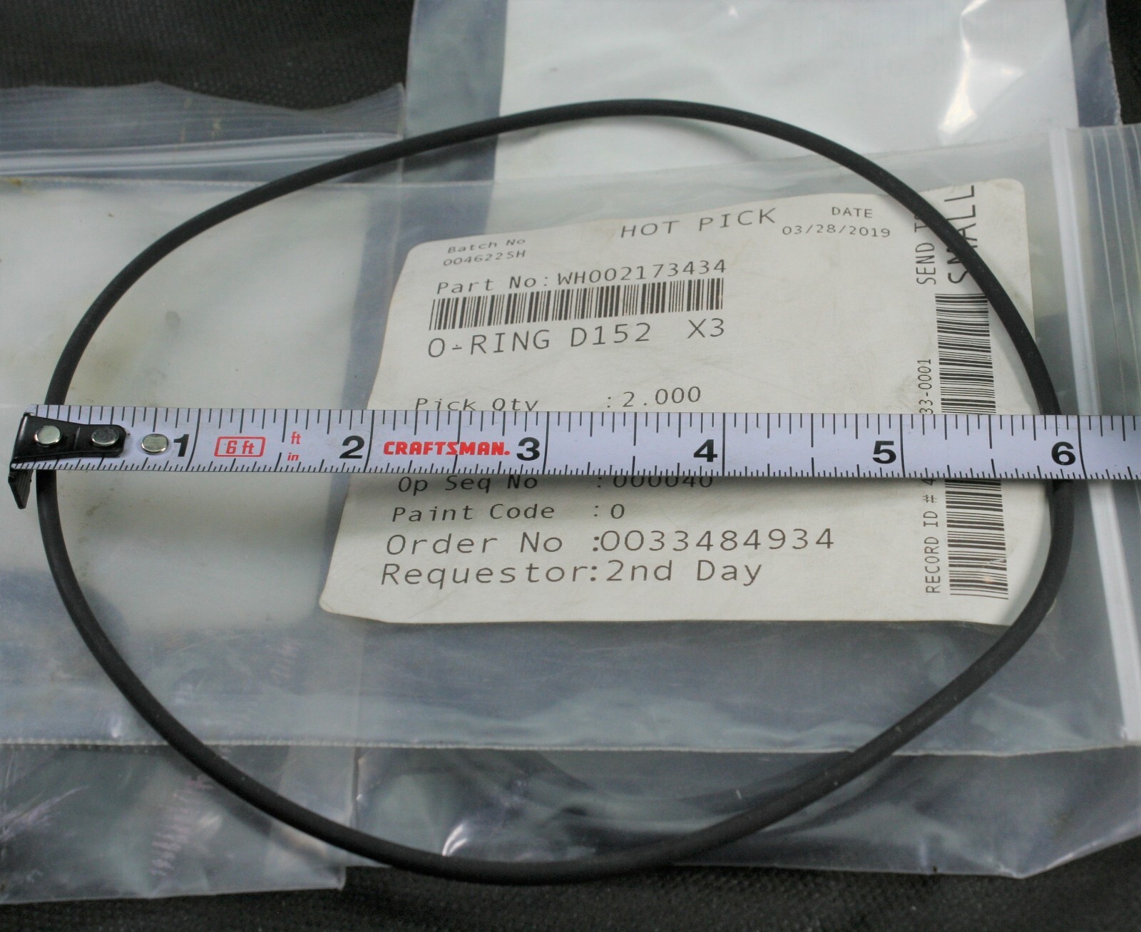 Three (3) Contiweb WH002173434 O-Ring D 152 X 3 GOSS NEW
