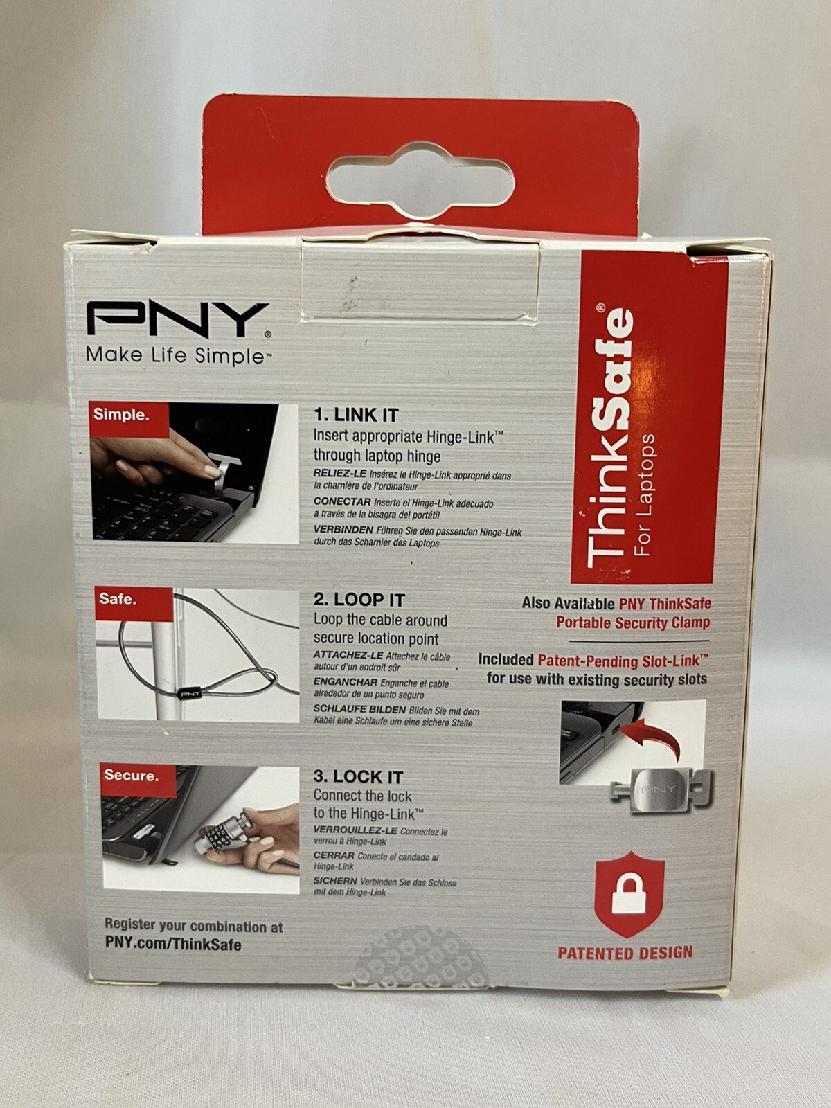 NEW PNY ThinkSafe Portable MacBook Locking System P-TSUL1-RB Lock 2012 Red Box