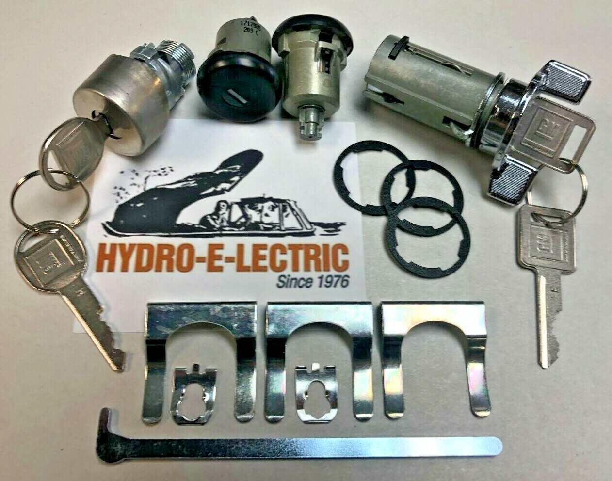 1979-1981 Camaro Ignition, Door & trunk Lock Set w/ GM Keys- Black Finish Doors