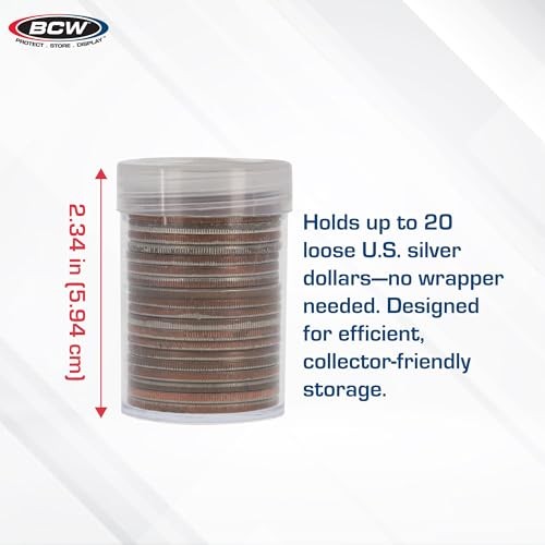 Coin Tubes for Silver Dollars - 10 Pack | Holds "Eisenhower" Dollar | Durable