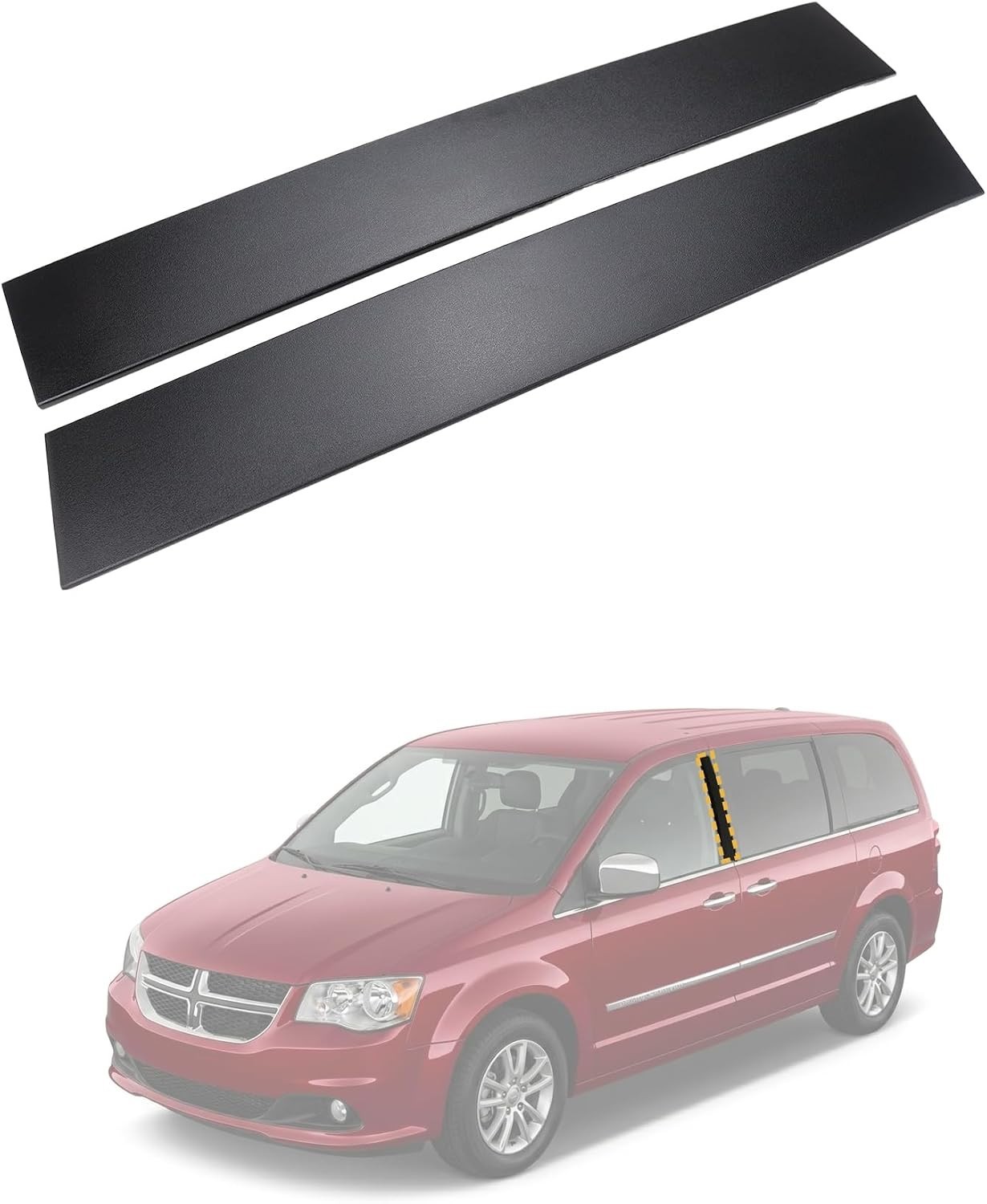 Flecto B Pillar Door Molding Trim Compatible with 2008-2020 Dodge Grand Caravan
