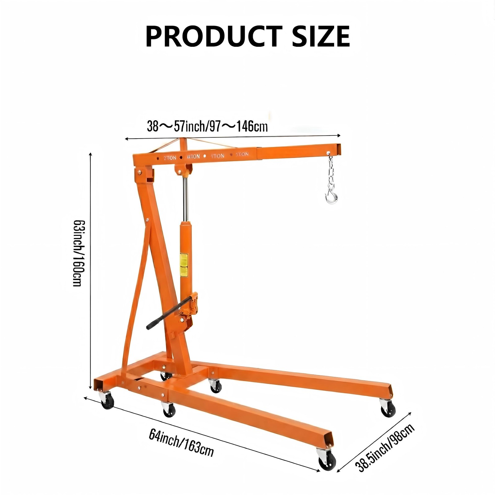 Engine Hoist with Lever Folding Cherry Picker Engine Hoist Folding Shop Crane US