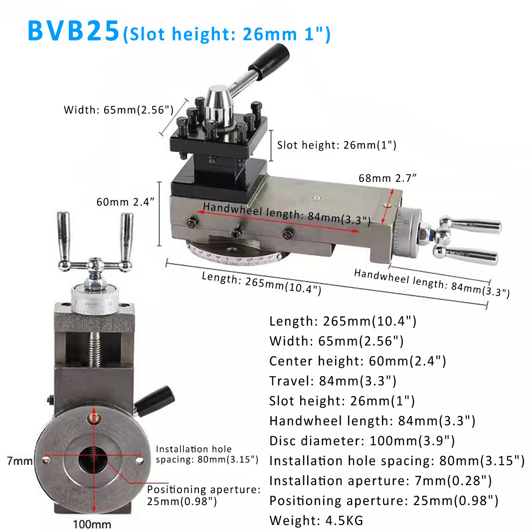 22/26mm BVB25 CJM250 BB25 Quick Change Bench Lathe Posts&Holders Tool Hold