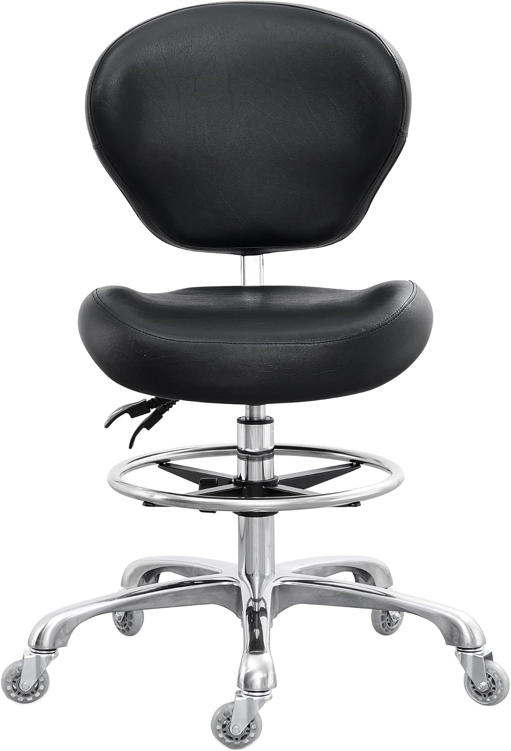Adjustable Drafting Chair Tall Shop Stool Rolling