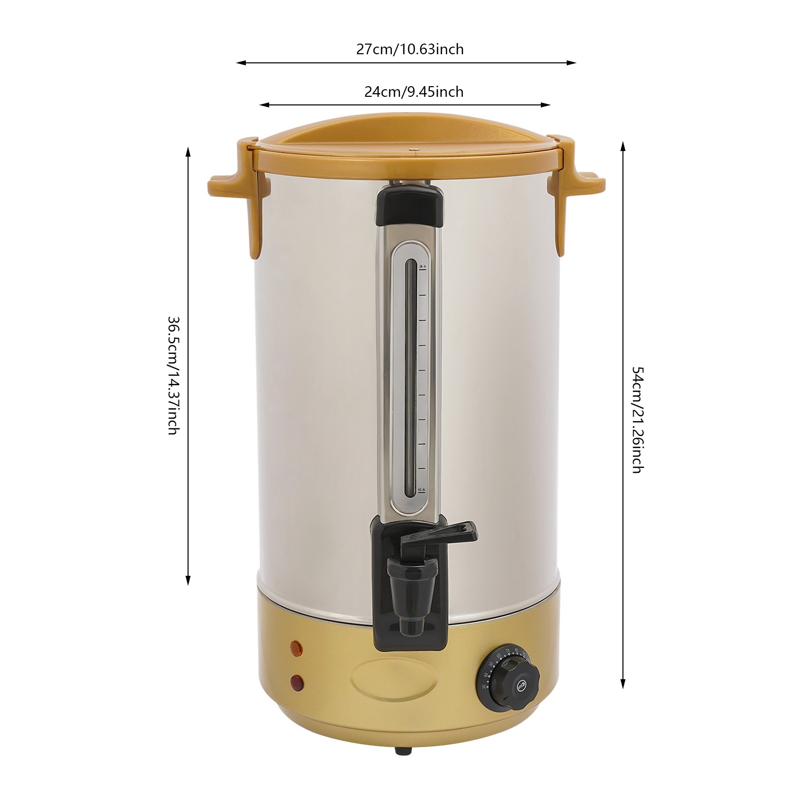 Modern Gold 7.4 Gallon Coffee Dispenser with Temperature Control