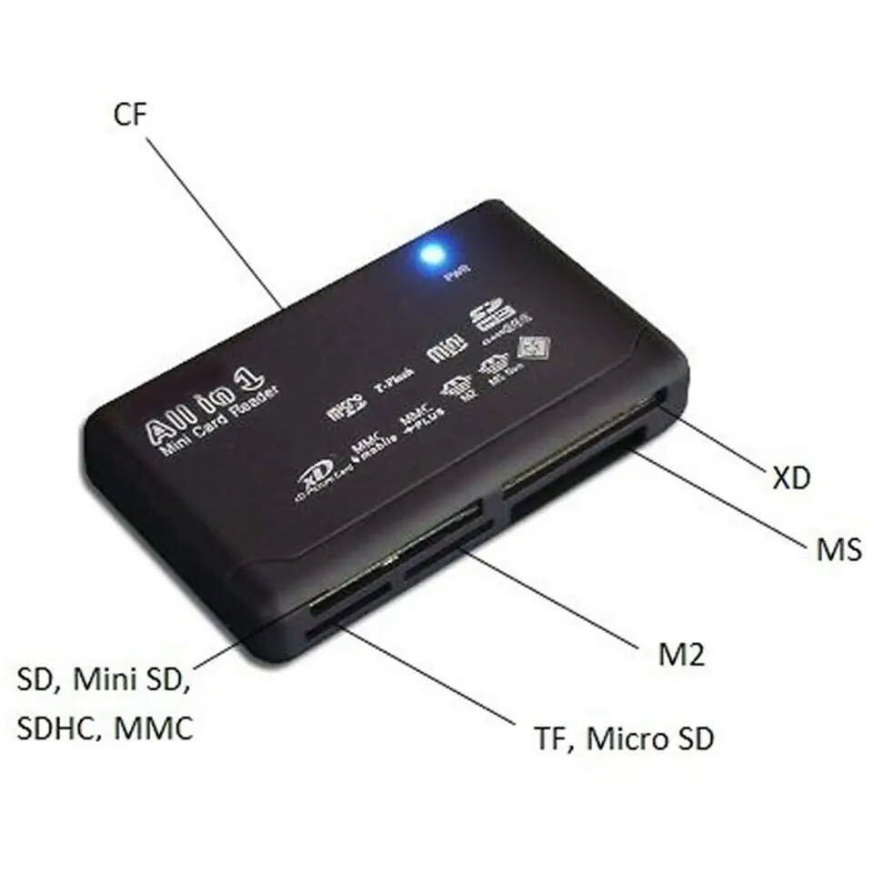 Memory Card Reader Mini 26-IN-1 USB 2.0 High Speed For CF xD SD MS SDHC