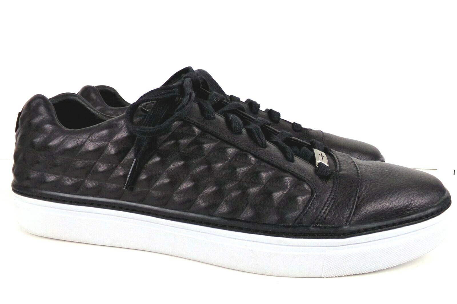 Mark Nason Los Angeles Men's Black Leather Fashion Sneaker US 11.5, UK 10.5