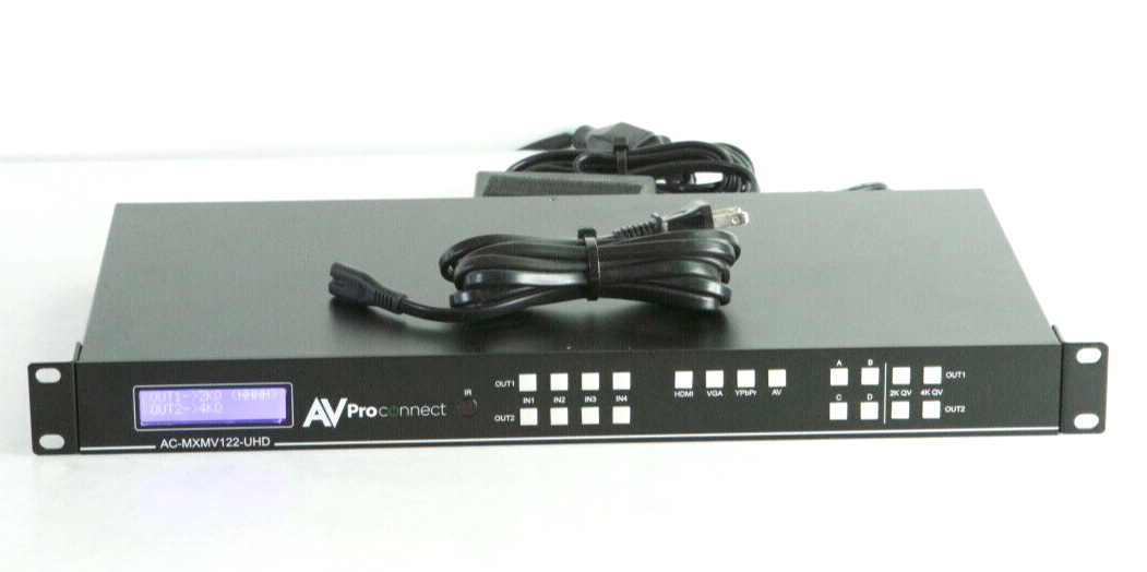 AVPro Edge AC-MXMV122-UHD Multi-format Seamless 4x2 Matrix w/ 4K Quad Split m412