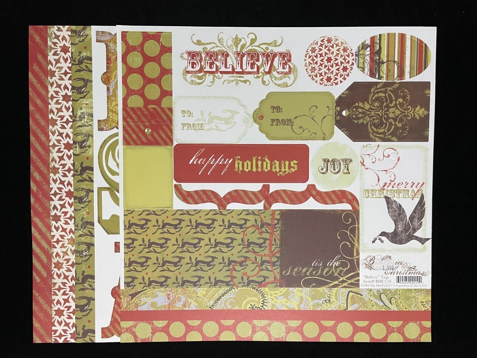 MME BOHEMIA CHRISTMAS "BELIEVE" COLLECTION 12X12 SS HEAVY PAPER