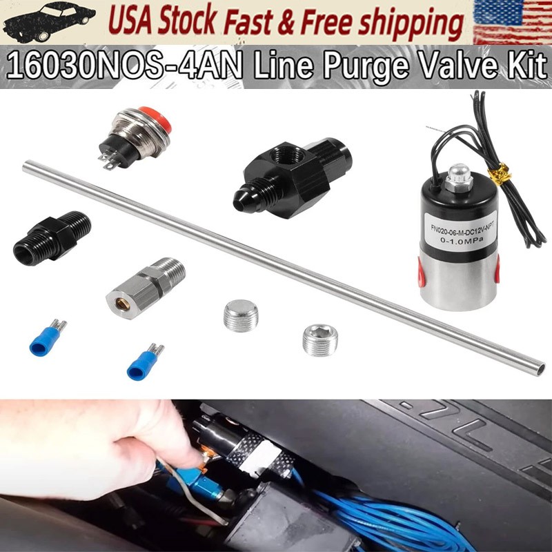 for Purging Nitrous Oxide System 16030 NOS 4AN Line Nitrous Purge Valve Kit