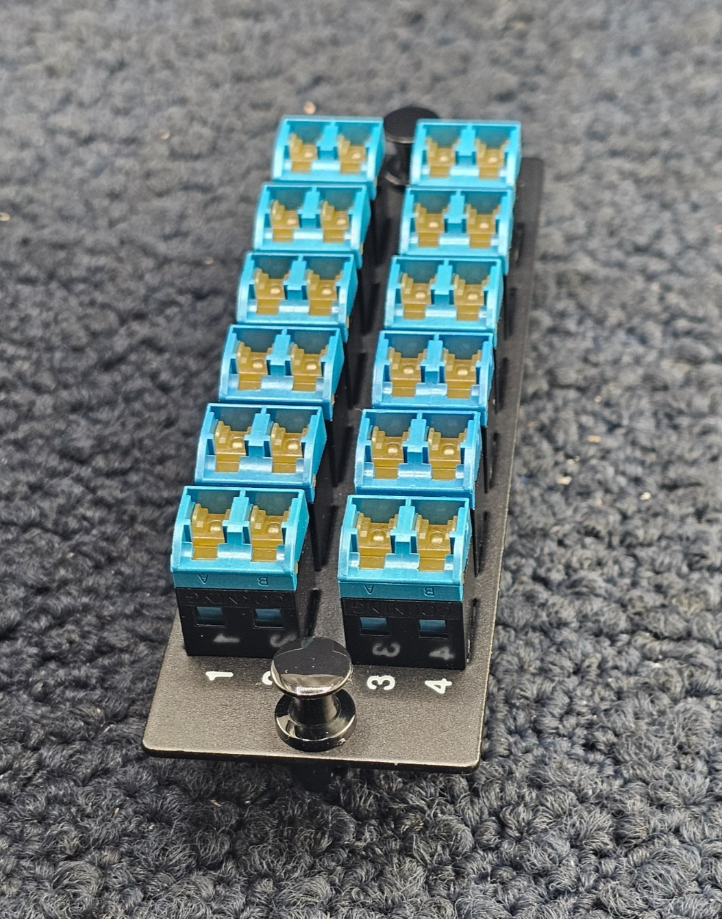 FB-FP-SH-120006: FAP 12 PORT ADAPTER, FACEPLATE BLUE FITS FAP WITH 12 LC