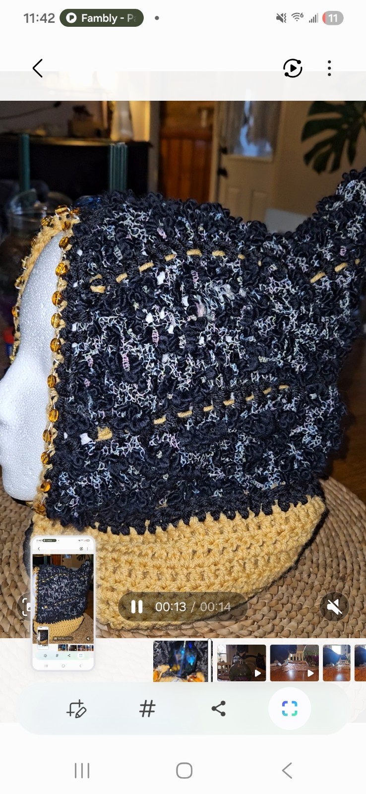 New Homemade Hood Scarf Crocheted Handmade Adult Size