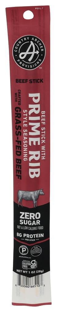 (Pack of 18) Archer Stick Beef Prime Rib Natural Meat Snack 1 Oz