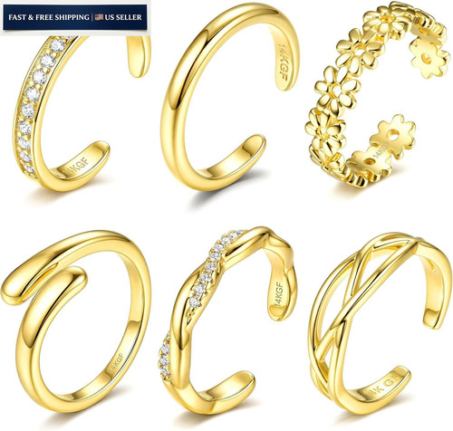 LOLIAS Toe Rings for Women - 14K Gold Filled Non Tarnish Dainty...