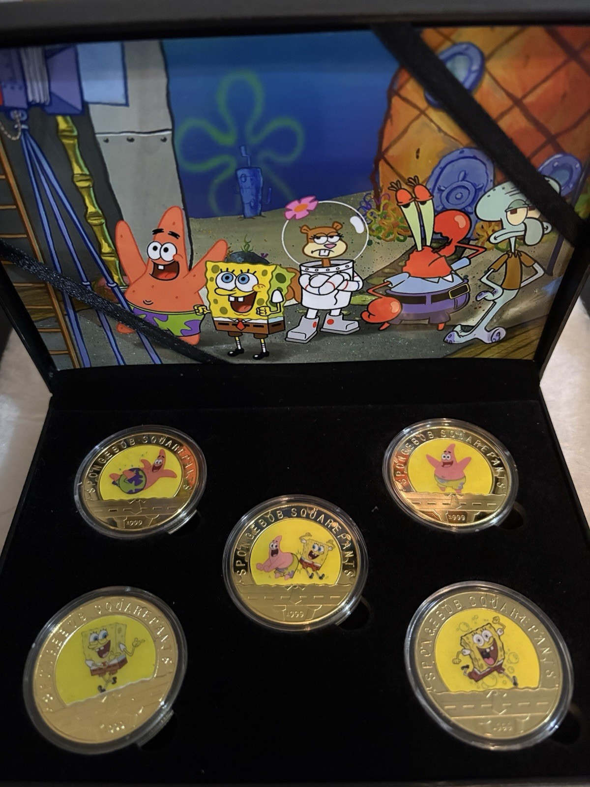 SpongeBob 5pc 24k Gold Plated Collector Coin Set